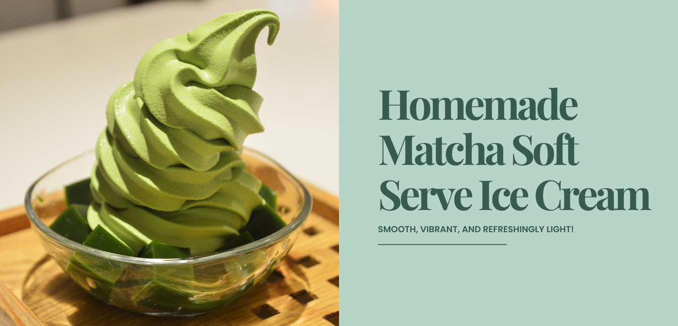 Homemade Pure Matcha Soft Serve Ice Cream