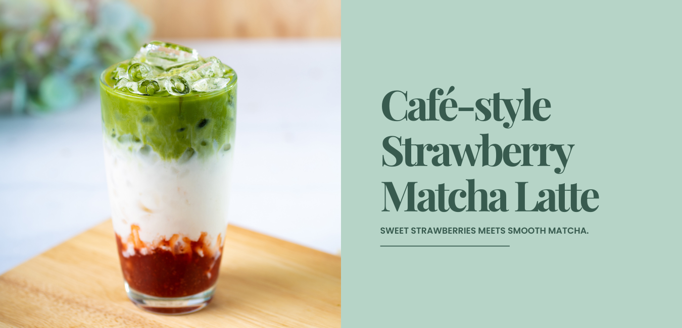 Café Styled - Homemade Strawberry Matcha Latte
