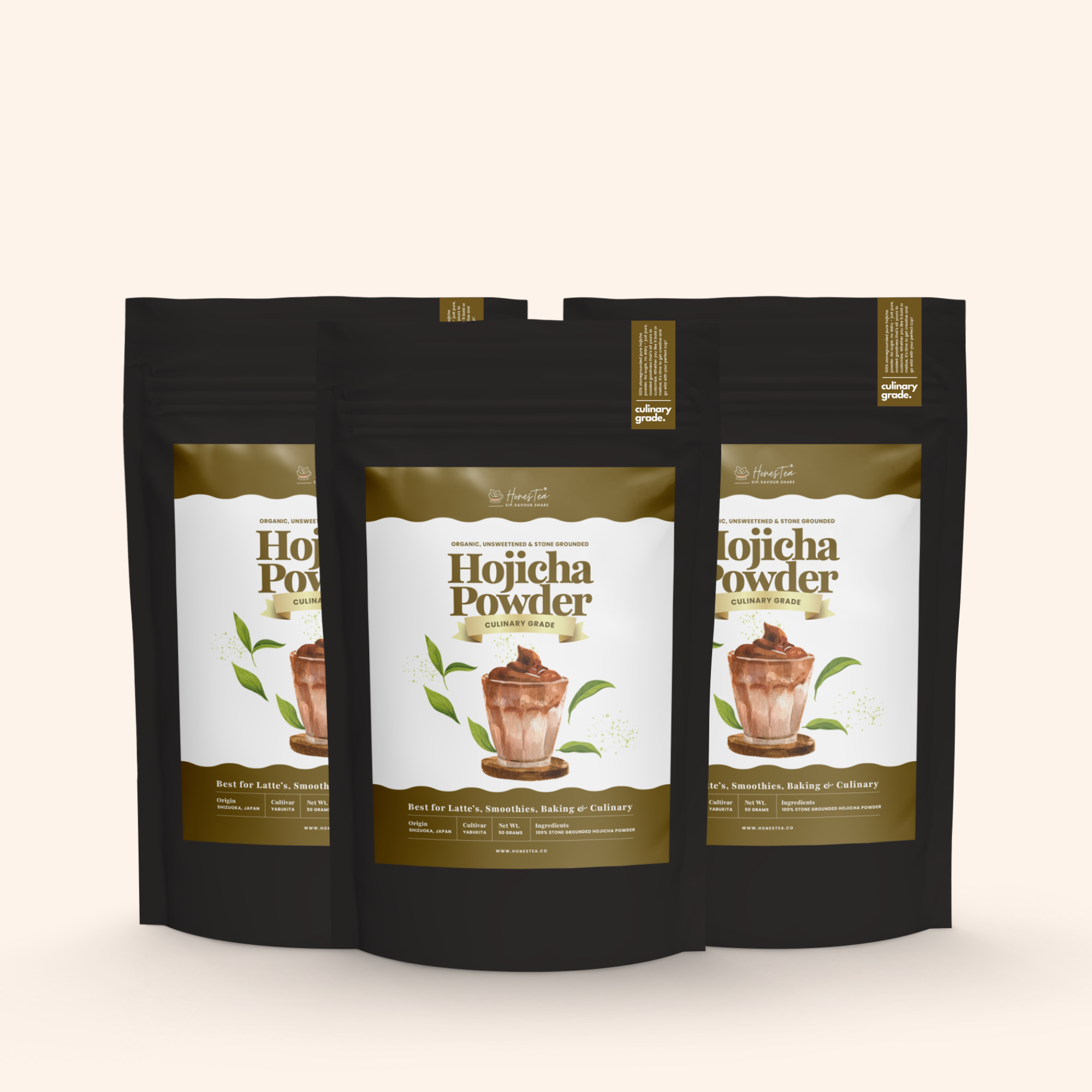 Natsumi Premium Hojicha Powder 50g Pack Bundle