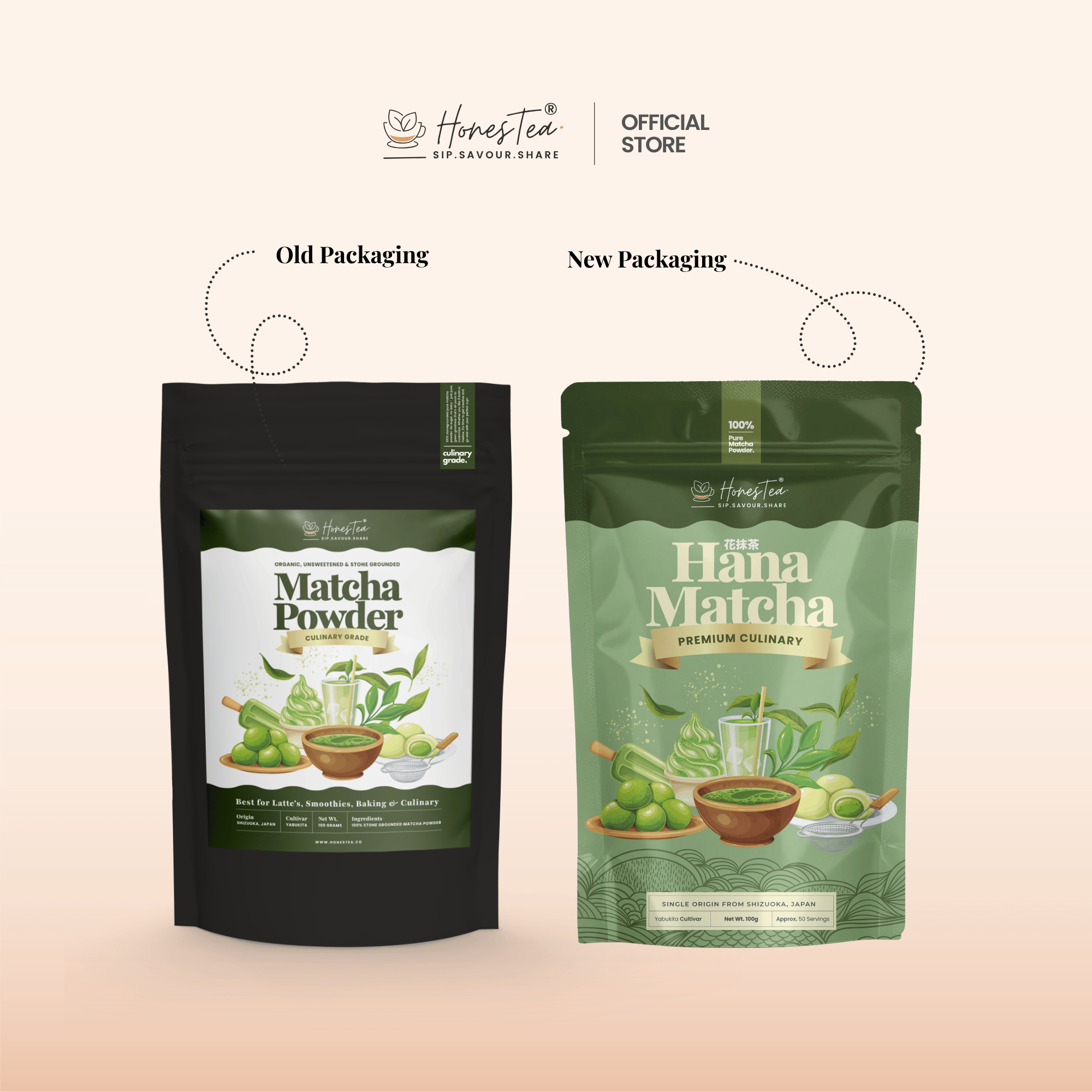 Hana Premium Culinary Matcha 100g Pack Bundle