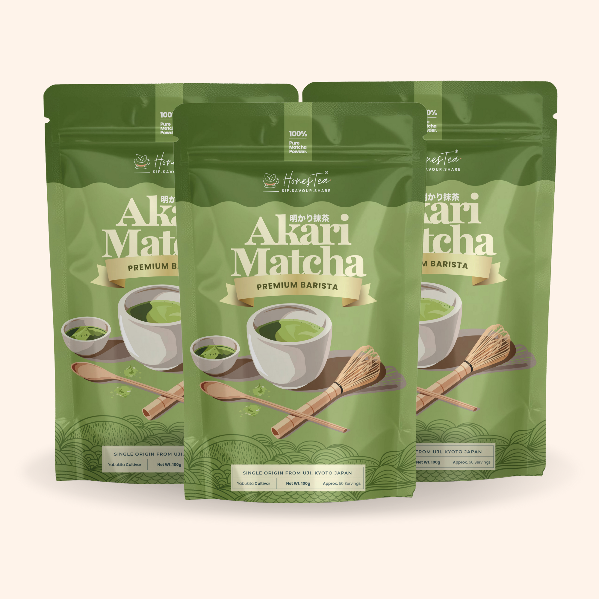 Akari Premium Barista Matcha 100g Pack Bundle