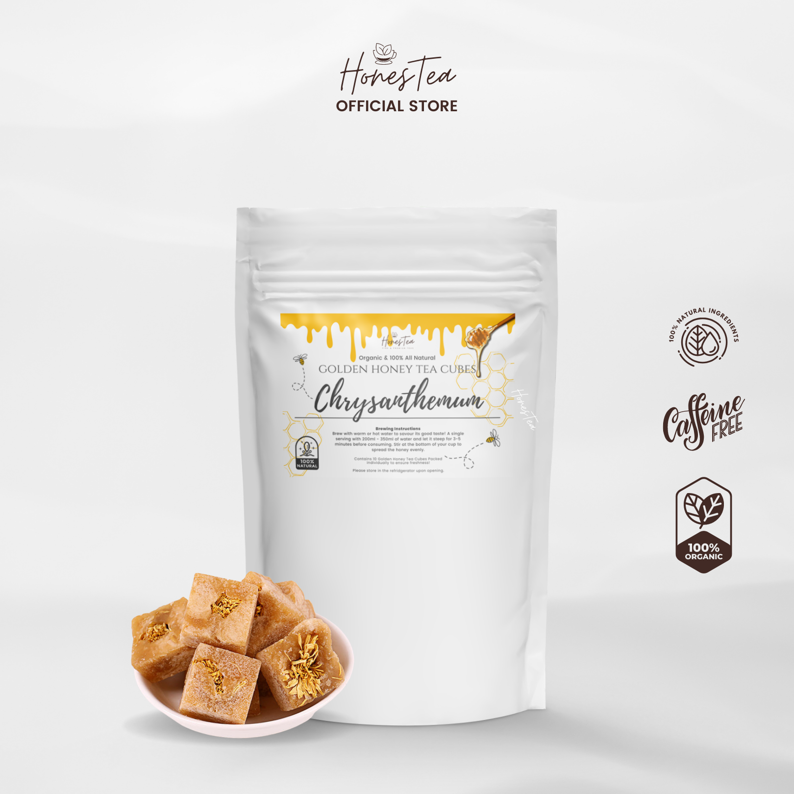 Golden Honey Chrysanthemum Cube Tea (12's) - Honestea & Co.